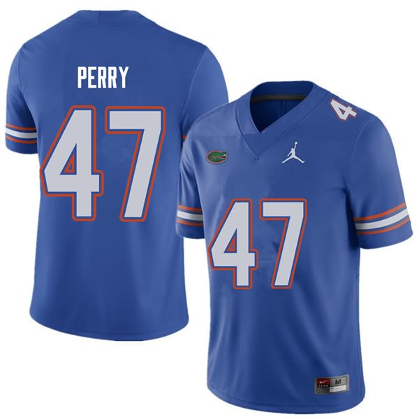 Men's NCAA Florida Gators Austin Perry #47 Stitched Authentic Jordan Brand Royal College Football Jersey IIV7065LB